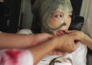 Nasty as hell Asian bestiality with worms
